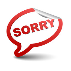 red vector element bubble sorry