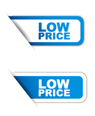 blue paper vector element sticker low price in two variant