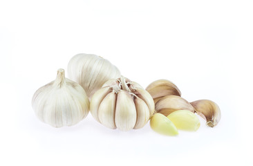 Fresh garlic isolated on white background