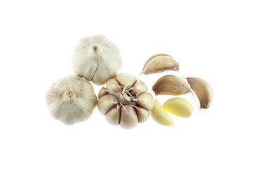 Fresh garlic isolated on white background
