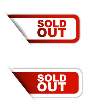 red paper vector element sticker sold out in two variant