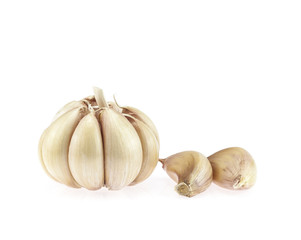 Fresh garlic isolated on white background