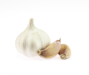 Fresh garlic isolated on white background