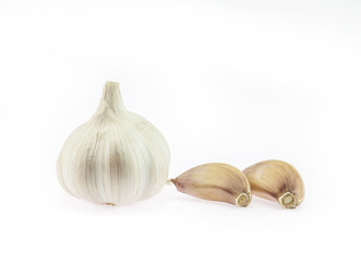 Fresh garlic isolated on white background