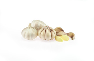 Fresh garlic isolated on white background