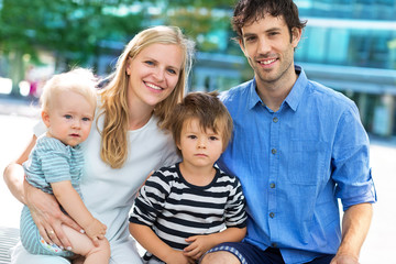 Young family with two kids
