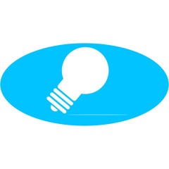 Lightbulb icon. With shadow. On a blue background