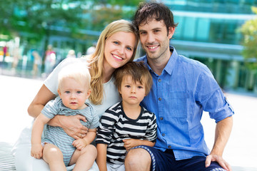 Young family with two kids
