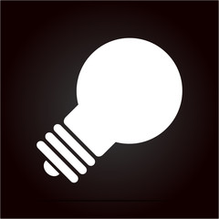 Lightbulb icon. With shadow. On a dark background