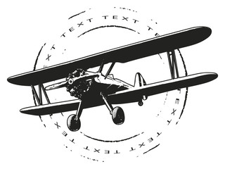 air seal with plane and grunge circle