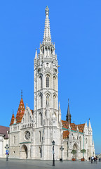 Fototapeta na wymiar Matthias Church in Buda's Castle District of Budapest, Hungary