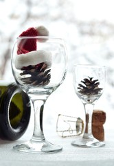 pine cones in the glass