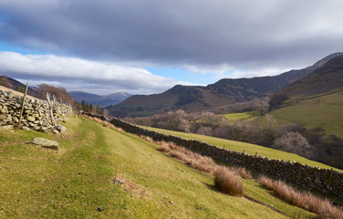 Newlands Beck from High Snab Bank, Lake District, UK.