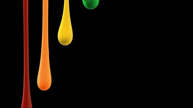 Paint dripping on black background shooting with high speed camera, phantom flex.