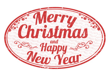 Merry Christmas and Happy New Year stamp