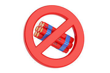 Bomb in prohibition sign