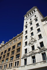 Fototapeta na wymiar BARCELONA, CATALONIA, SPAIN - AUGUST 31, 2012: Building of Banco Espanol de credito at central square Catalunya in Barcelona