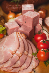 smoked meat and sausages