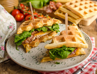 Waffles sandwich