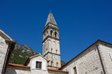 Fototapeta na wymiar Medieval Church in Perast, Kotor Bay, Montenegro