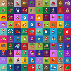 Christmas Icons And Elements Set - Vector Illustration, Graphic Design. Collection Of Colorful Icons. For Web, Websites, Print, Presentation Templates, Mobile Applications And Promotional Materials