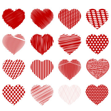 Set of Red Hearts