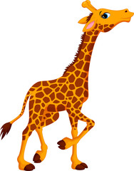 Naklejka premium Cute giraffe cartoon
