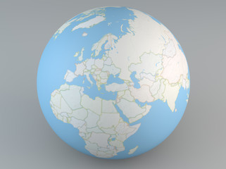 Planisfero mappa globo Europa Africa Asia e medio oriente