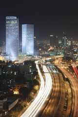 Fototapeta na wymiar The Tel aviv skyline - Night city