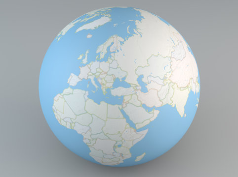 Planisfero mappa globo Europa Africa Asia e medio oriente