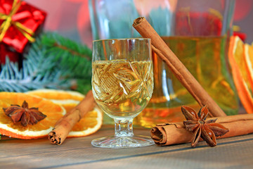 Alcohol and christmas decoration