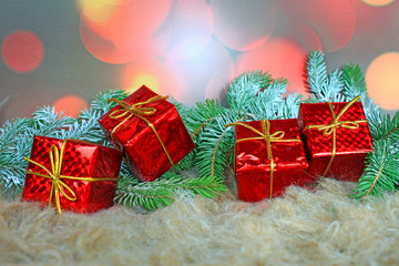 Gift boxes in abstract background