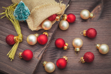 Naklejka na ściany i meble christmas decoration with balls