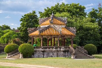 Fototapeta na wymiar Pavilion in Imperial Royal Palace of Nguyen dynasty in Hue