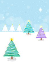 Obraz premium Cute Christmas tree-Blue Background