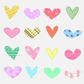 Valentine day doodle hearts