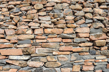 Rough brown stones wall background