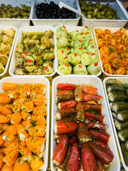 Greek  antipasti.  antipasti  on the market