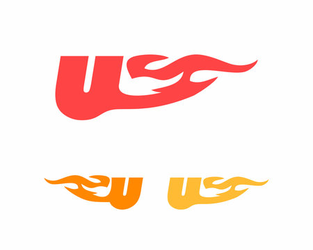 Initial U Fire Logo icon