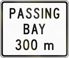 New Zealand road sign - Passling bay ahead in 300 metres