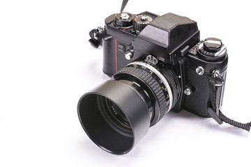 白バックのフィルムカメラ