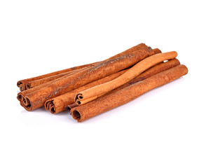 cinnamon on white background