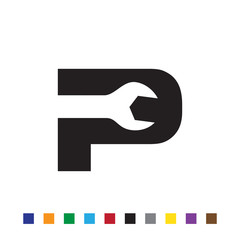 letter wrench logo icon