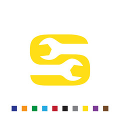 letter wrench logo icon