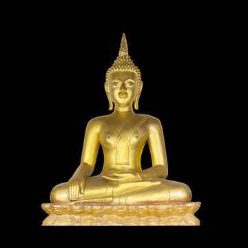 Buddha statue isolated on black background