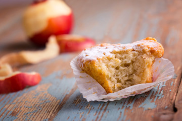 delicious homemade muffin with apple
