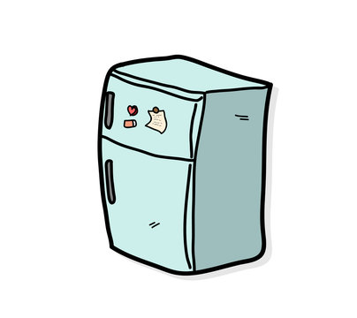 Refrigerator, a hand drawn vector illustration of a refrigerator.