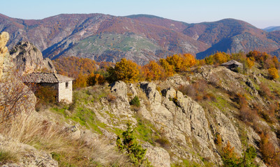 Old houses in the Mountain. Bulgaria.