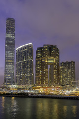 Fototapeta na wymiar 夕暮れ時の香港の風景