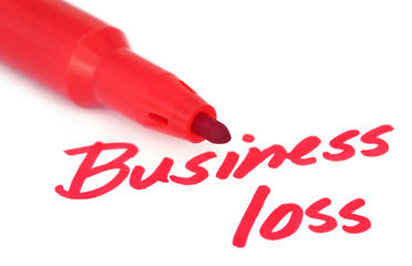 Business loss written by a red sign pen